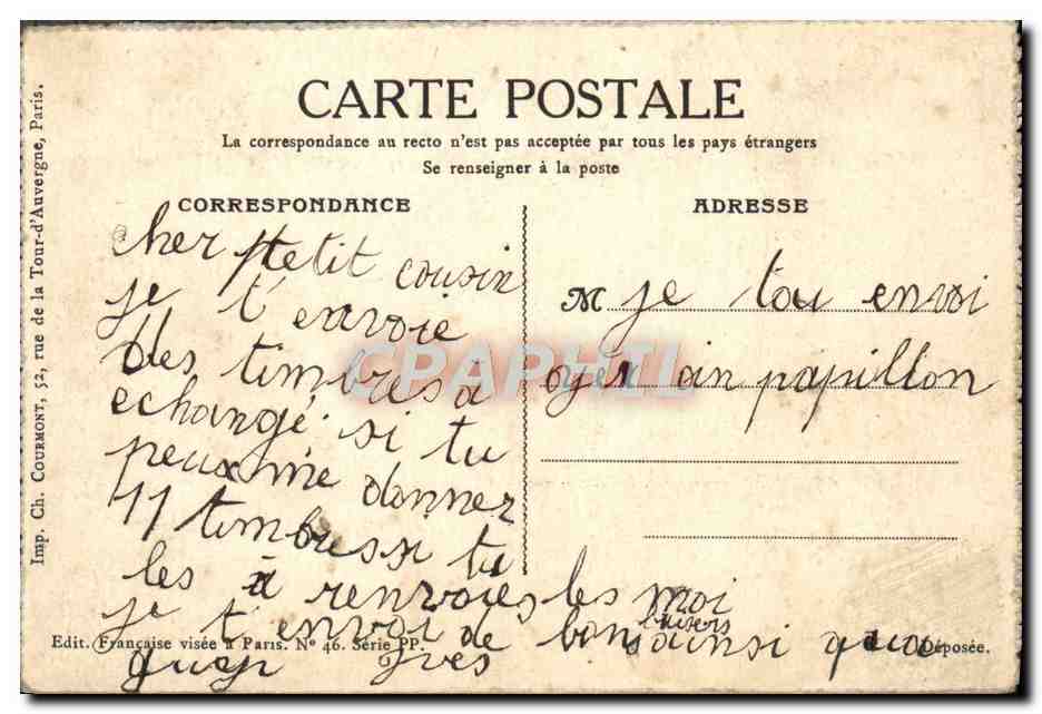 CPA Fantaisie Dans les Flandres Moulin a vent Ane Mule — Rückseite