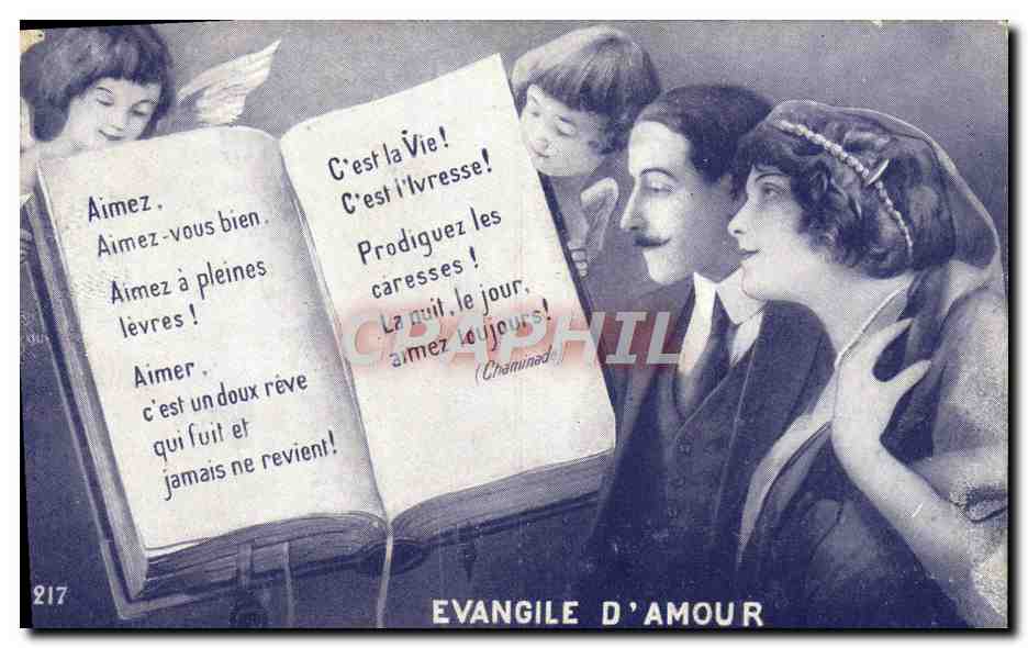 CPA Fantaisie Femme Evangile d'amour Ange 