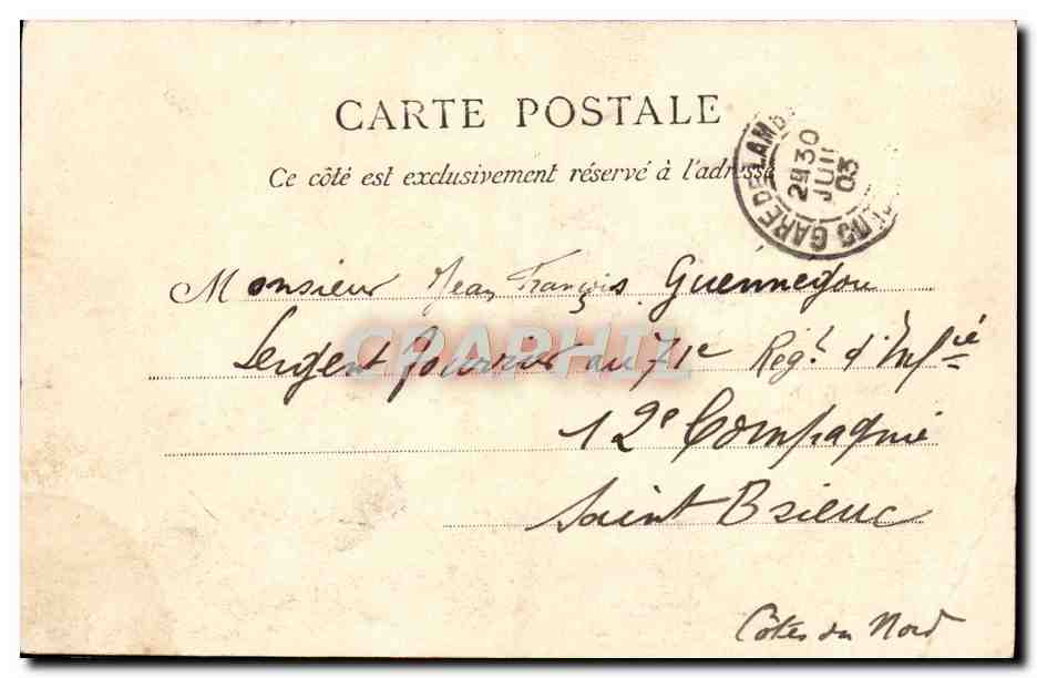 CPA Lamballe Eglise Notre Dame et le pont  — Rückseite