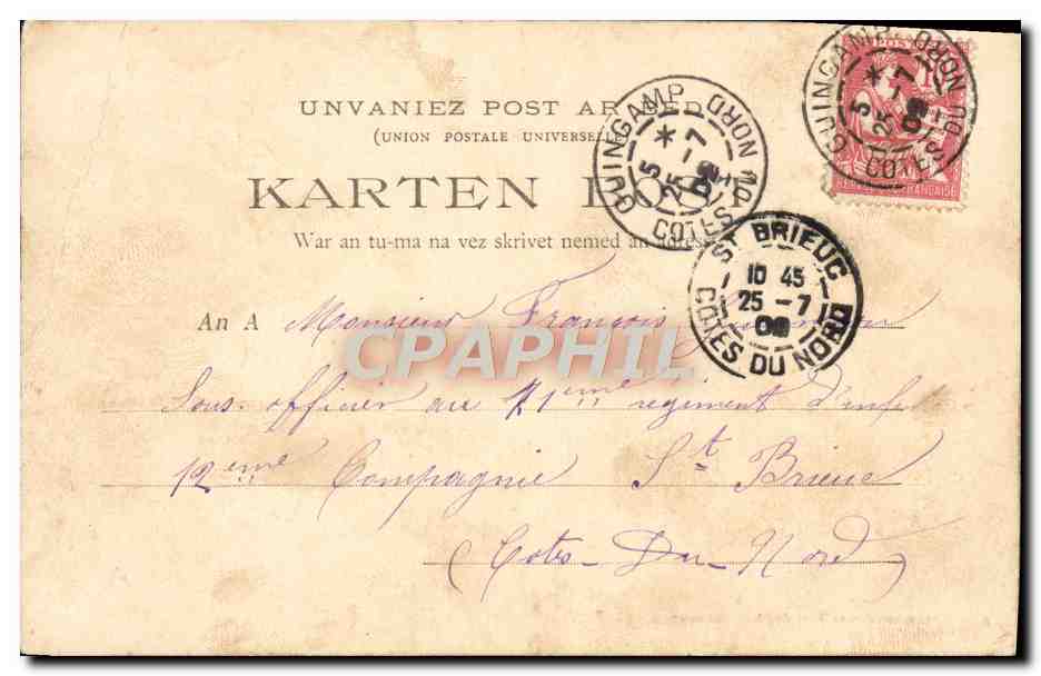 CPA Saint Brieuc Monument des Enfants Morts pour la France Folklore — Reverso