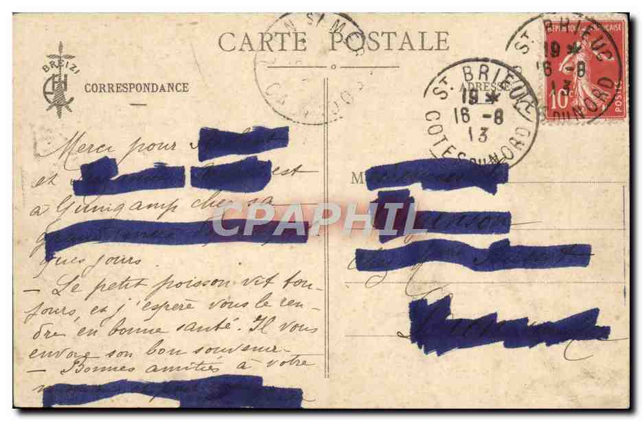 CPA Saint Brieuc Legue Le village de Sous la Tour  — Rückseite