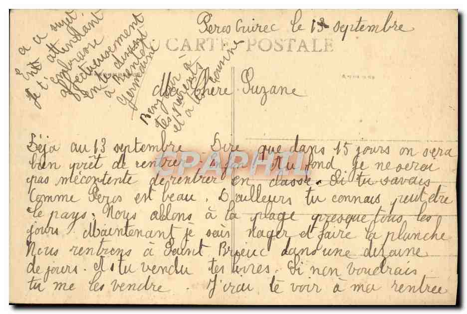 Grotte de Trestignel à Perros-Guirec (Côtes-d'Armor) — vue intérieure — n° 153 — Verso