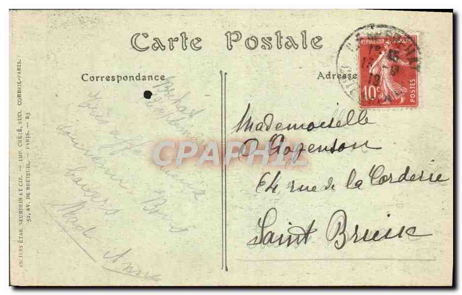 Ile de Brehat (C.-du-N.) — La Croix de Saint-Michel vue sur l'Île Béniguel — Imp. Corbeil (Paris) n°46 — Verso