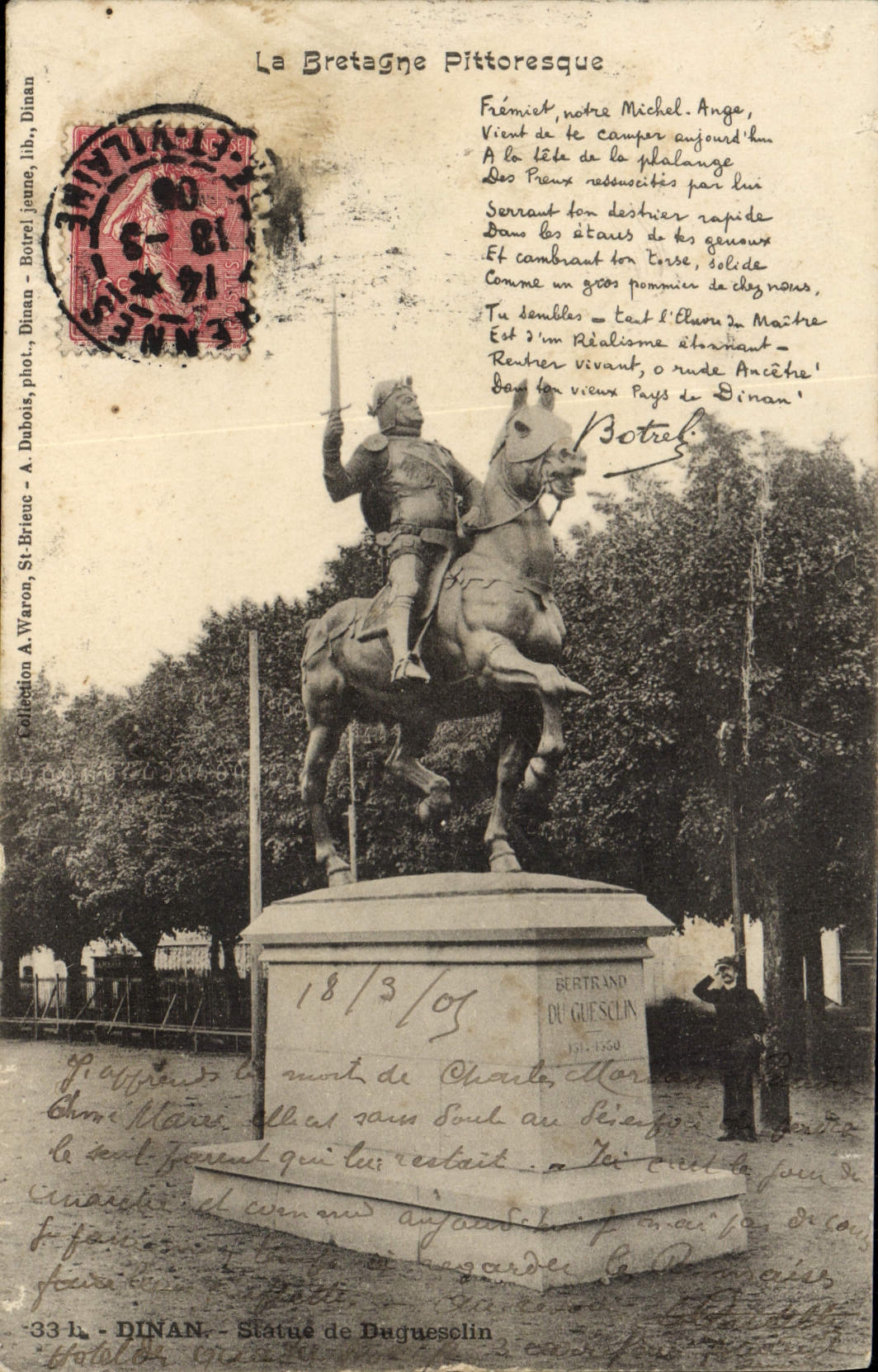 Statue de Bertrand du Guesclin à Dinan — Dinan, phot. A. Dahoûs — n°331
