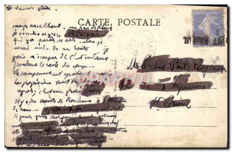 CPA Environs de Plestin les Greves Saint Efflam La pointe de l'Armorique Un coin de la plage  — Rückseite