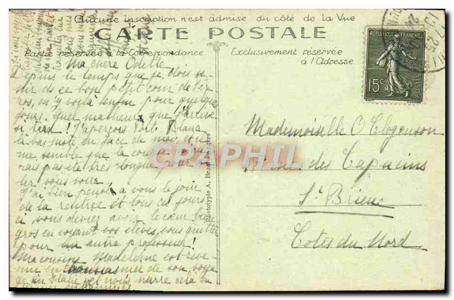 Perros-Guirec — Les Rochers de la Pointe du Château — A. B. — Verso