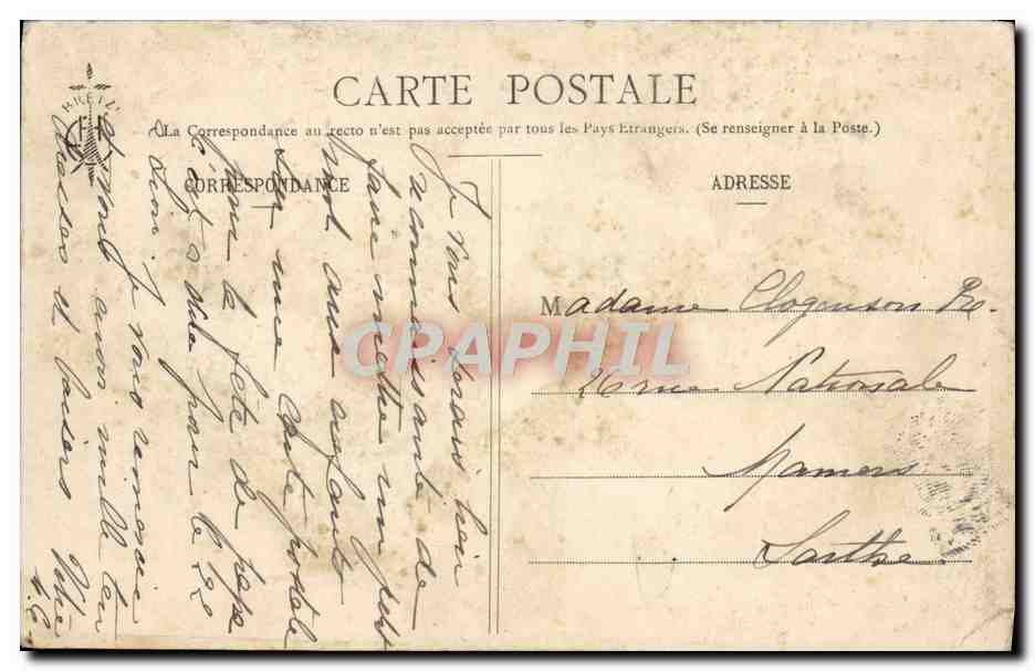 Antike Ansichtskarte Schloss Bretagne Chef Du Bois Pres La Roche Derrien a M Le Provost de Launay — Rückseite