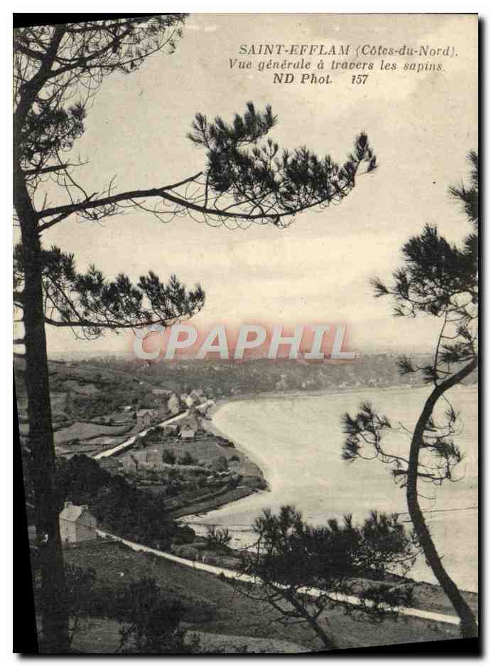 CPA Saint Efflam Vue Generale a travers les sapins