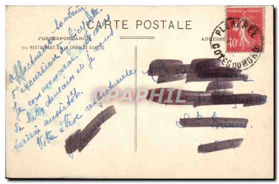 CPA Le Cap Frehel Le Fort Lalatte et Anse des Sevignes Castel de la Roche Jugon  — Rückseite