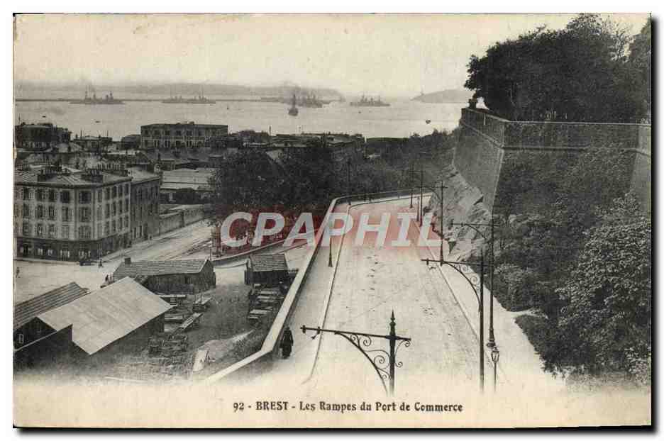 CPA Brest Les Rampes du Port du Commerce