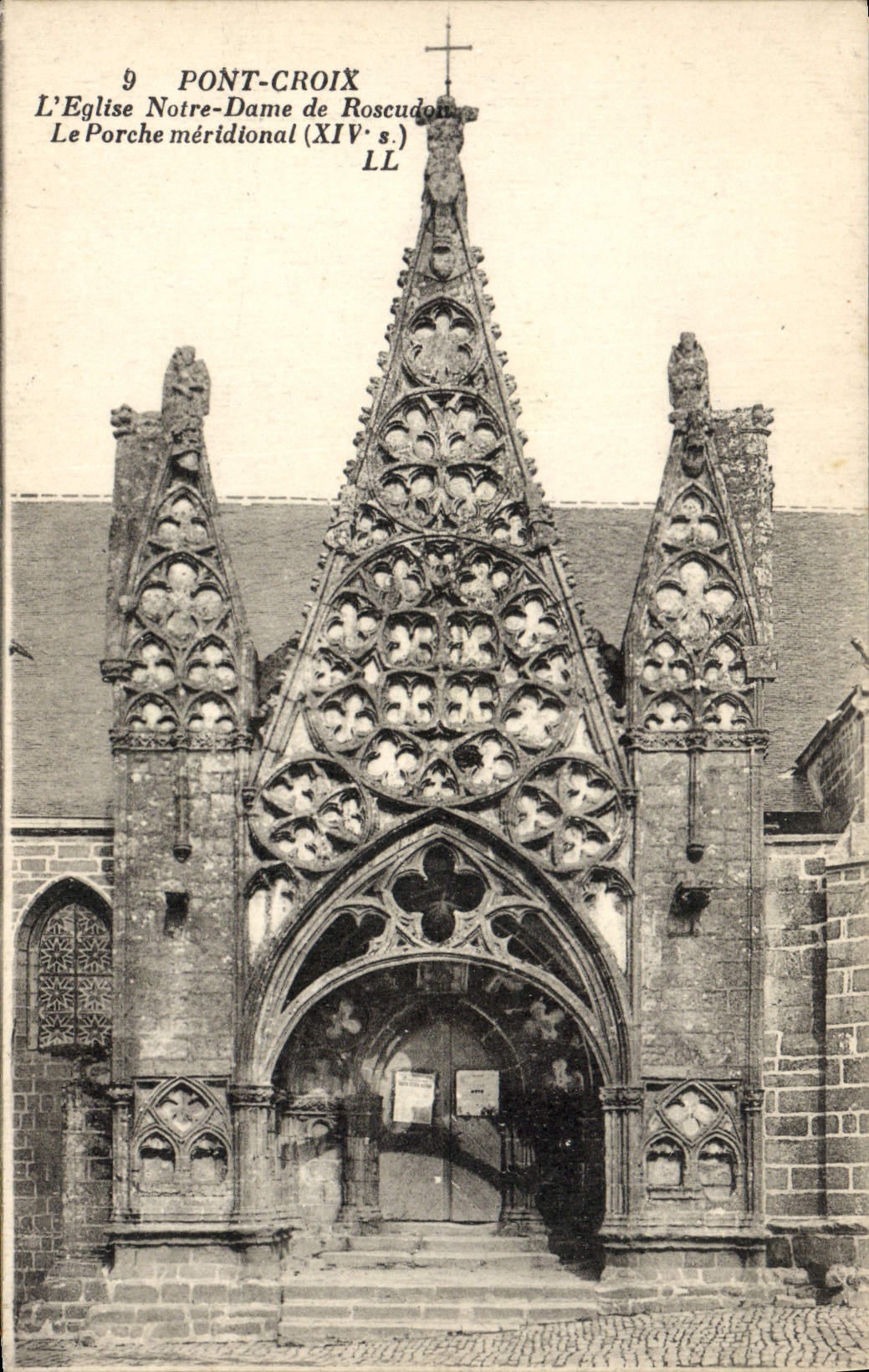 CPA Pont Croix L'Eglise Notre Dame de Roscudon Le porche meridional