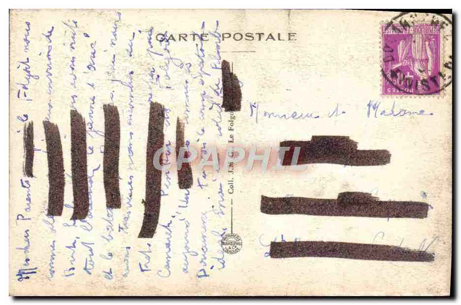 CPA Le Folgoet L'Eglise le Jube — Rückseite