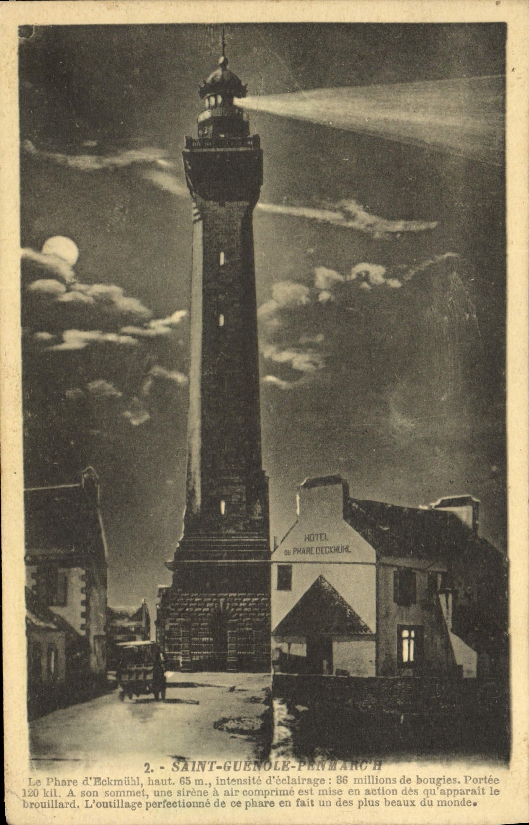 CPA Saint Guenole Le phare d'Eckmuhl Hotel du phare