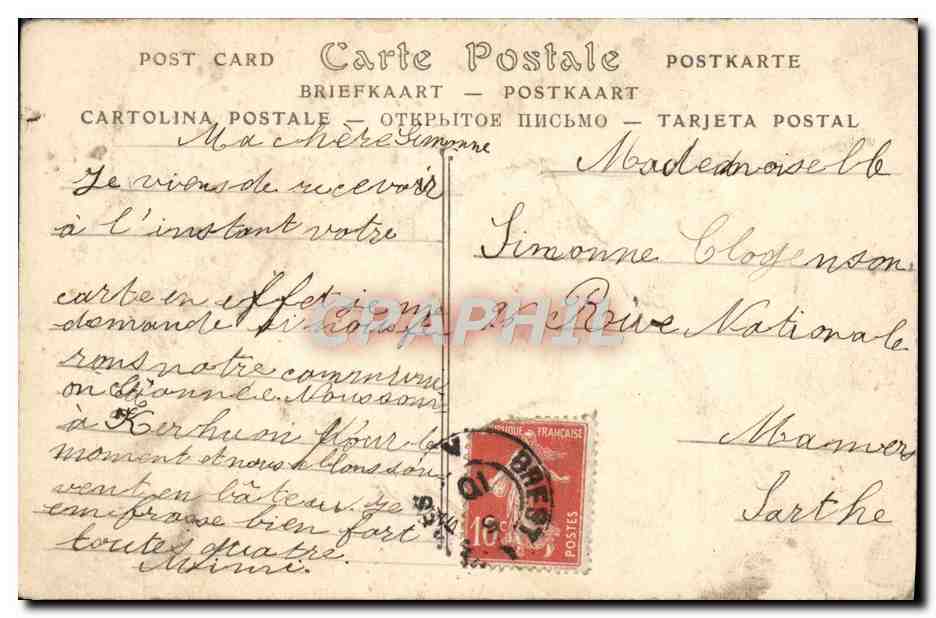 CPA Plougastel Daoulas Le Calvaire — Rückseite