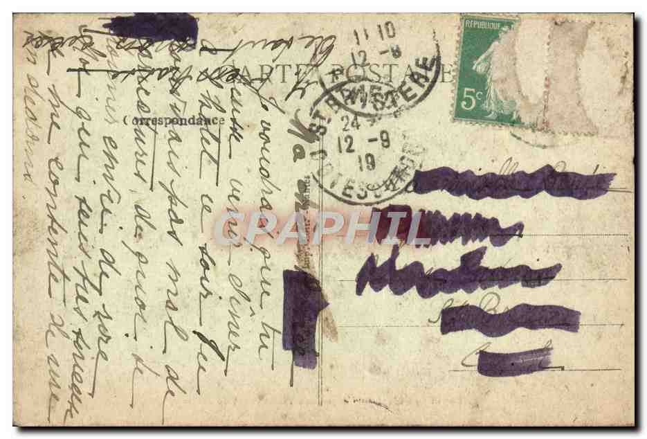 CPA Brest Le Chateau et un Coin de L'Avant Port de Guerre Bateau  — Rückseite