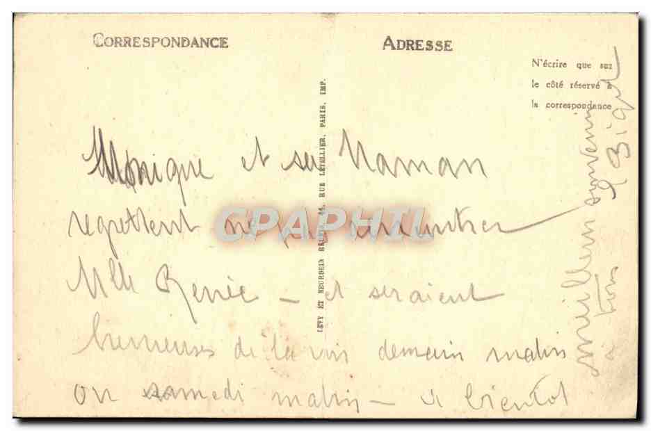 CPA Quimper La Rue Kereon Et La Cathedrale — Rückseite