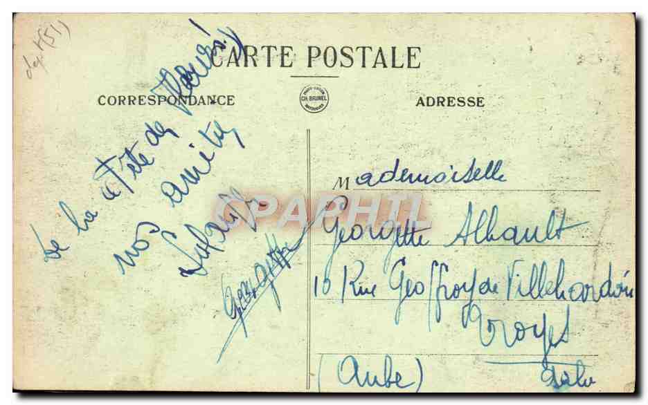 CPA Chalons Sur Marne Le Pont de Marne — Verso