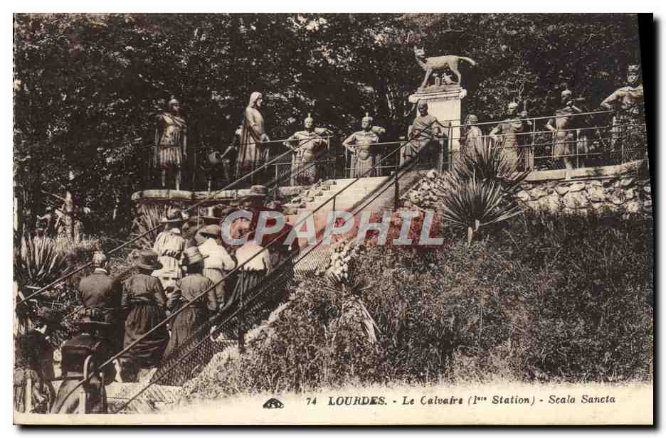 CPA Lourdes Le Calvaire 1er station Scala Sancta