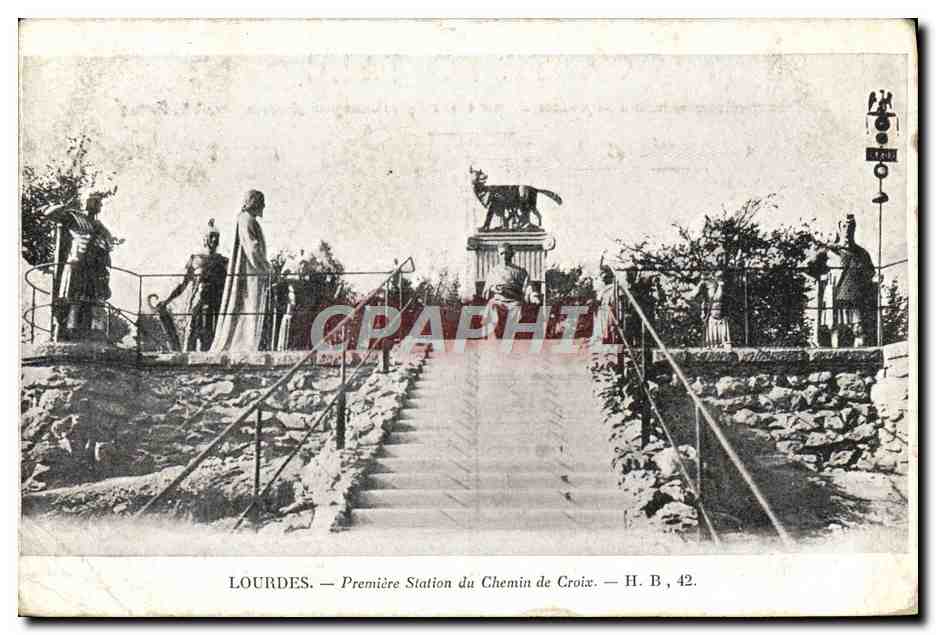 Lourdes — Première Station du Chemin de Croix — H. B. 42.