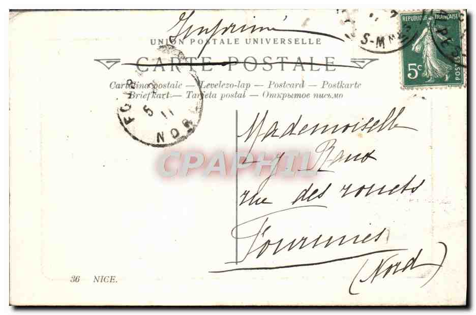 CPA Nice Vue generale de la promenade des Anglais  — Verso