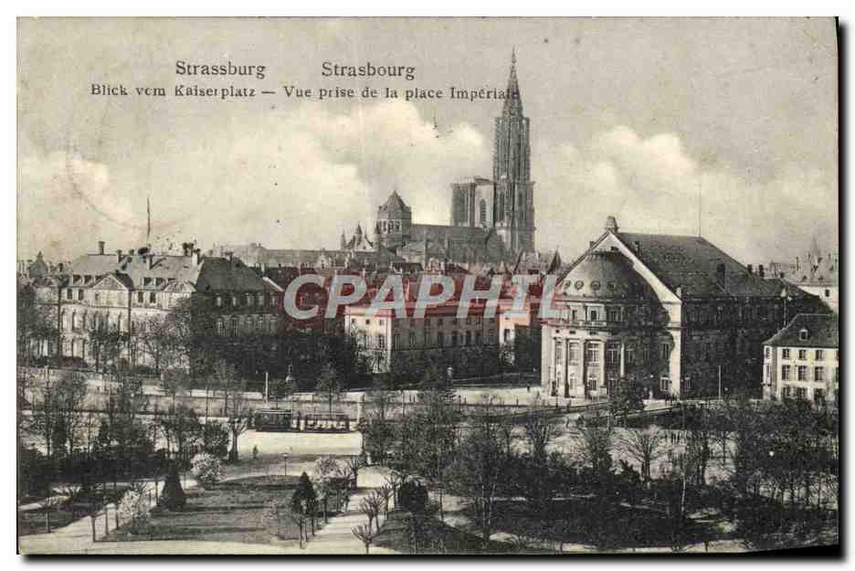 CPA Strassburg Vue Prise de la Place Imperiale