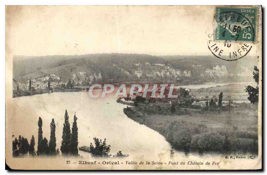 CPA Elbeuf Orival Vallee de la Seine Pont Du Chemin de fer