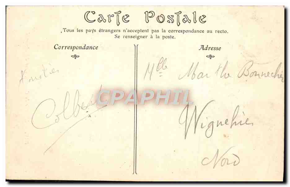 CPA Pau L'Entree du Chateau Cour d'honneur — Rückseite