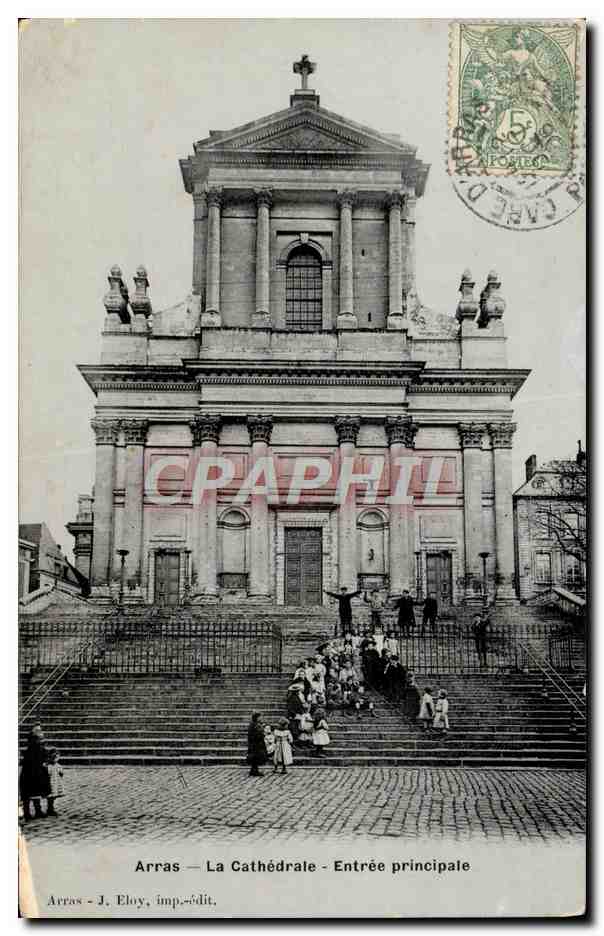 CPA Arras La Cathedrale Entree Principale Enfants
