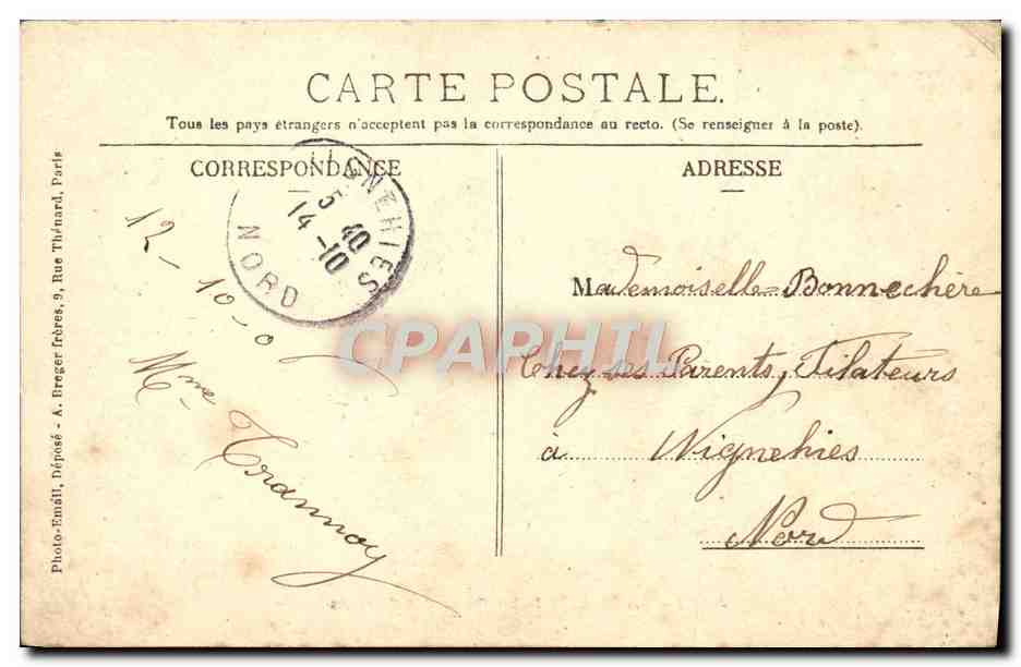 CPA Arras La Chapelle Notre Dame des Ardents — Verso