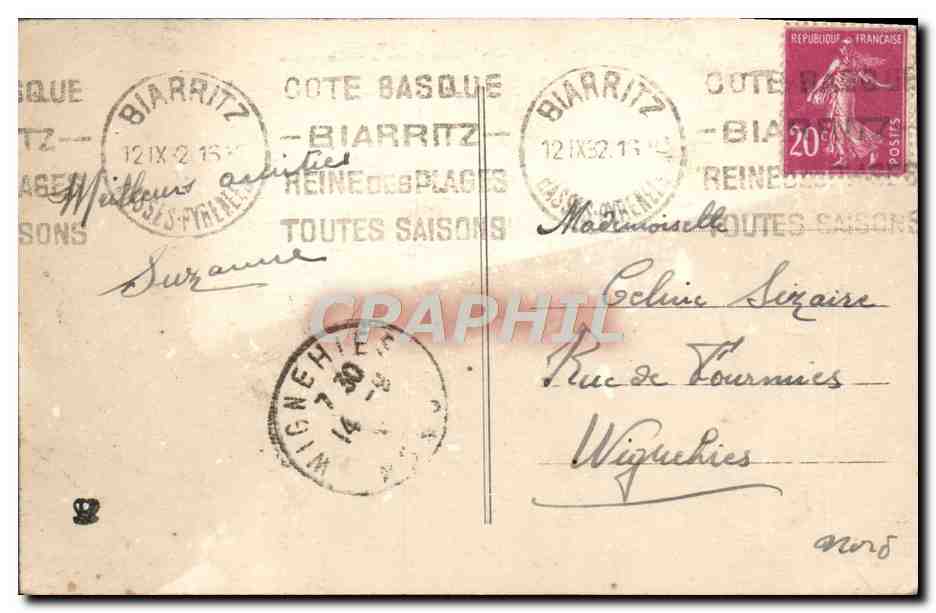 CPA Biarritz L'Ataliye Et Le Port Dxs Pecheurs — Verso