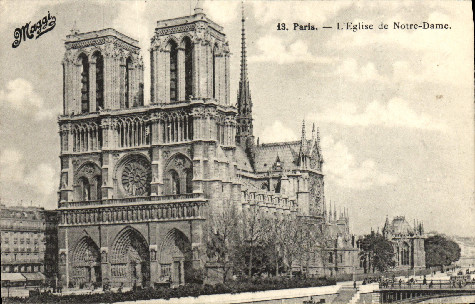 CPA Paris L'Eglise De Notre Dame Publicite Maggi