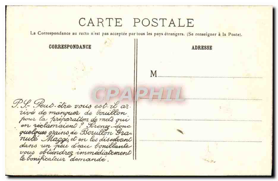 CPA Paris L'Eglise De Notre Dame Publicite Maggi — Verso