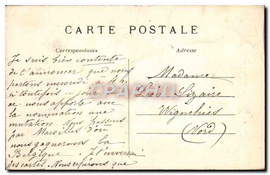 CPA Paris La Porte St Martin — Verso