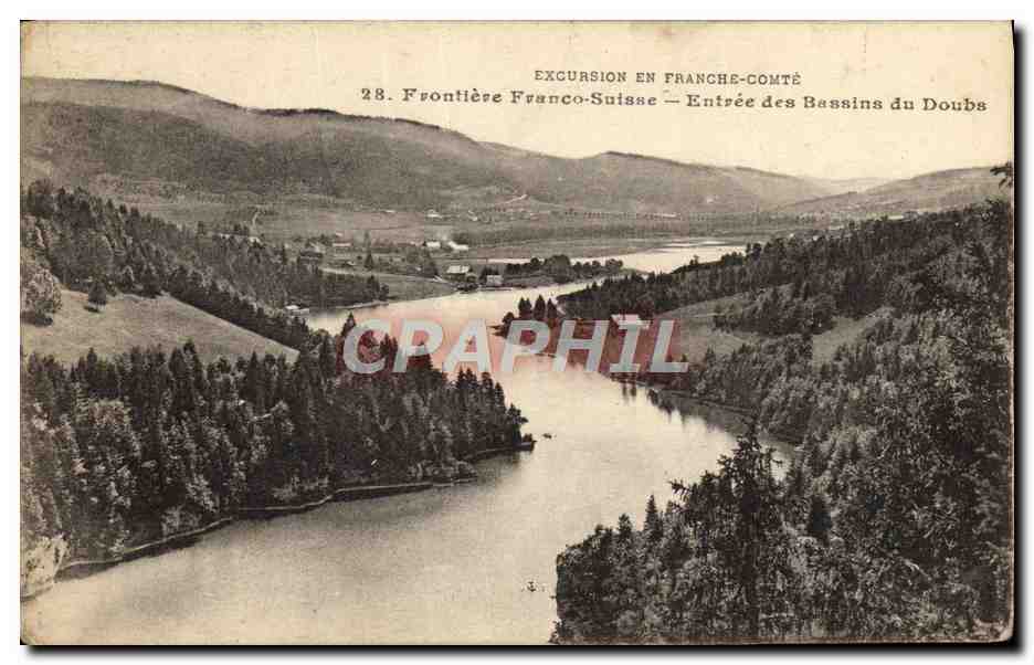 CPA Frontiere Franco suisse Entree des bassins du Doubs