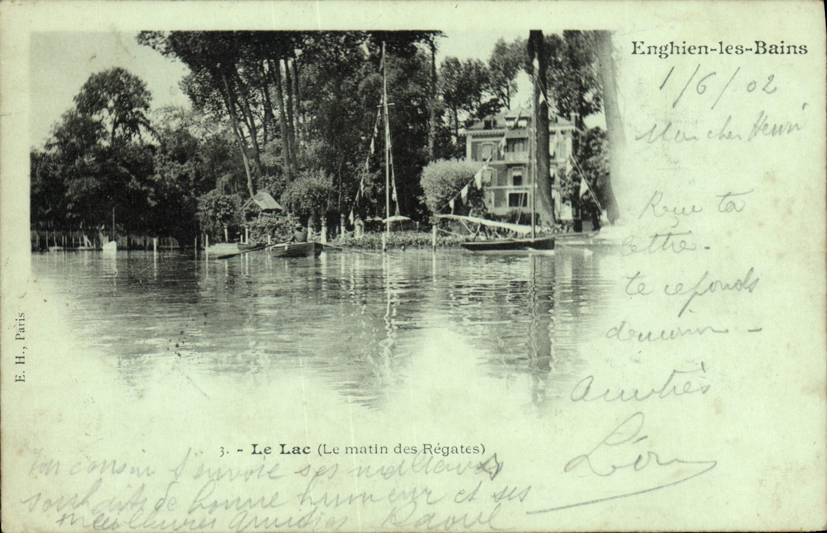 Enghien-les-Bains — Le Lac (Le matin des Régates) — E.H., Paris, n°3