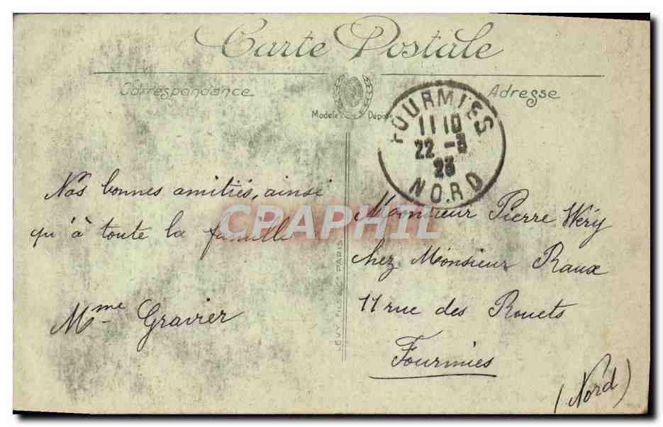CPA Amiens L'Horloge et la rue des Vergeaux Enfants — Rückseite