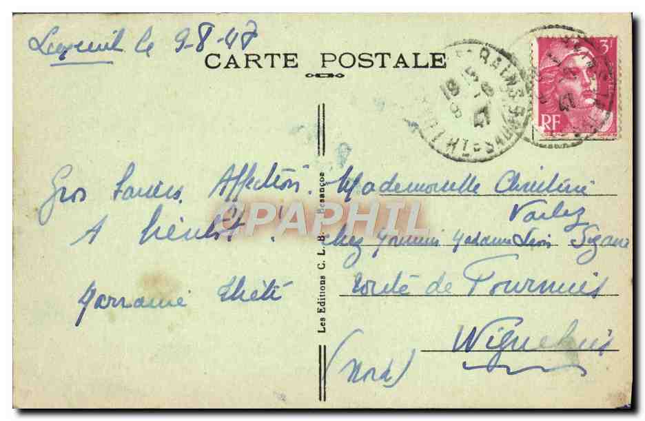 Luxeuil-les-Bains (Haute-Saône) — La Tour de Ville ou Maison Carrée — Éditions C. L. B. français — Verso