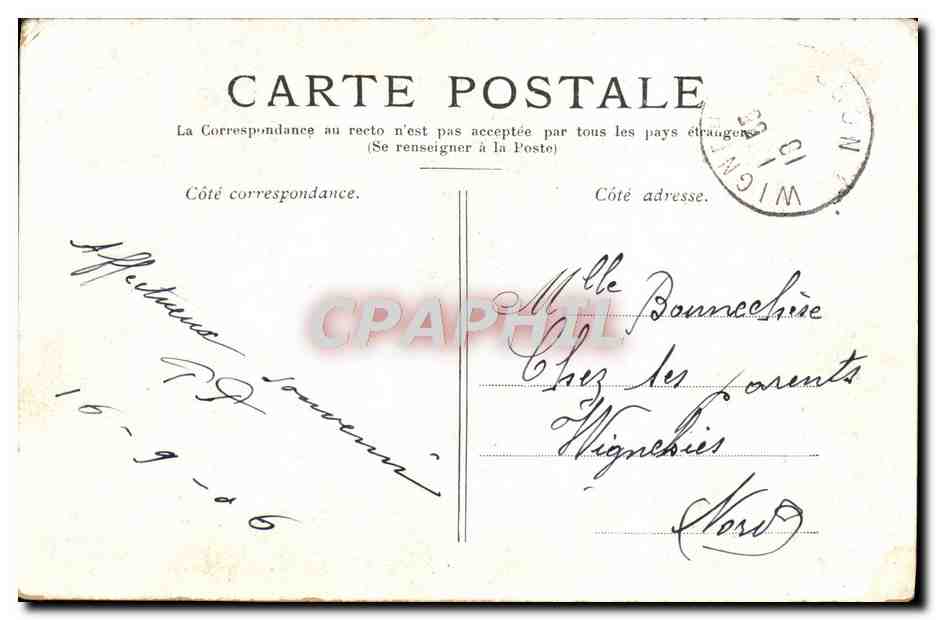 CPA Lille Le Palais des Beaux Arts — Verso
