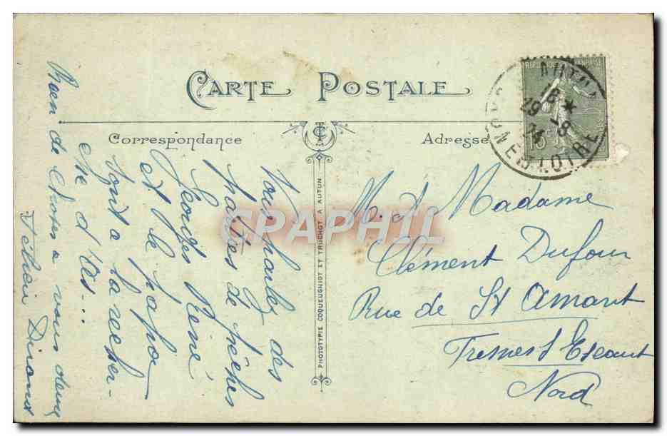 CPA Autun Antique Porte Romaine dite d'Arroux — Rückseite