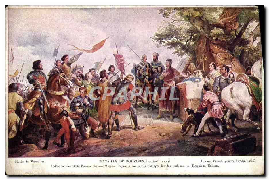 Schlacht von Bouvines — 27. August 1214 — Horace Vernet, Maler (1789-1863) — Deschiens, Verleger