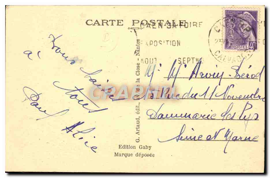 CPA Caen Porte de Secours du Chateau Soldat Militaria — Verso