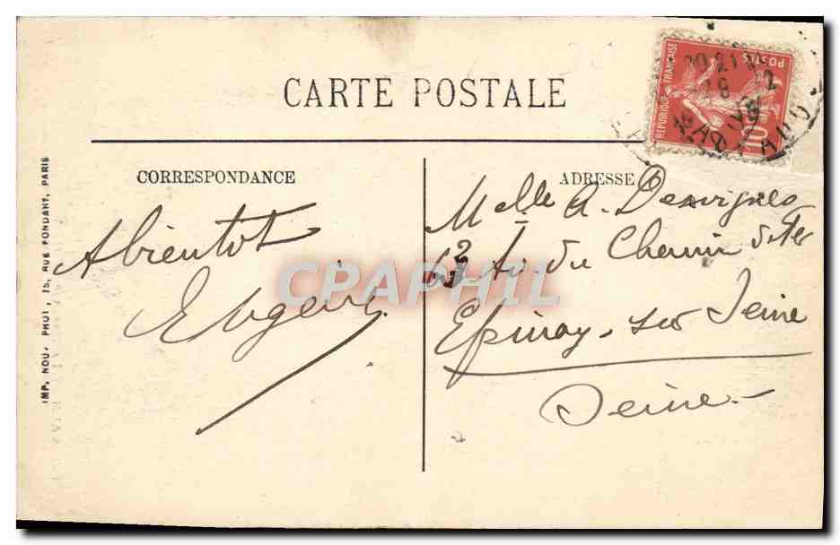 CPA Caen La Praire — Verso