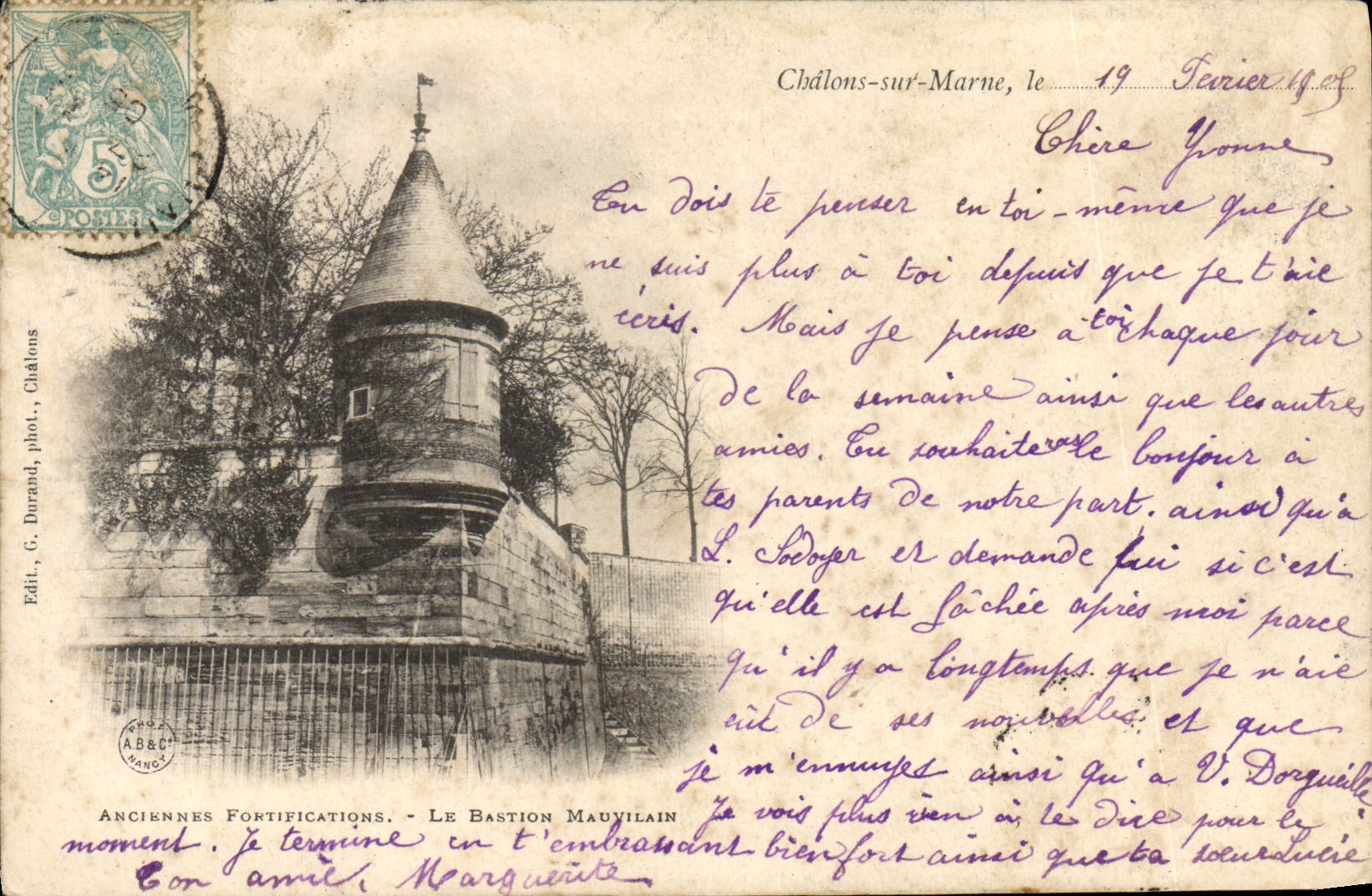 Le Bastion Mauvilain — Anciennes fortifications — G. Durand, phot., Châlons