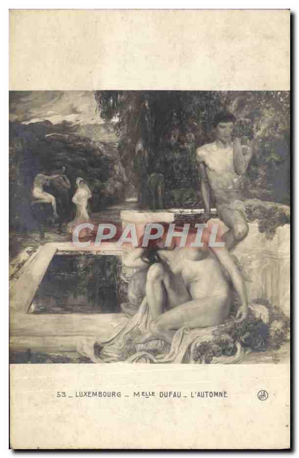 CPA Luxembourg Melle Dufau L'Automne Femme nue erotique