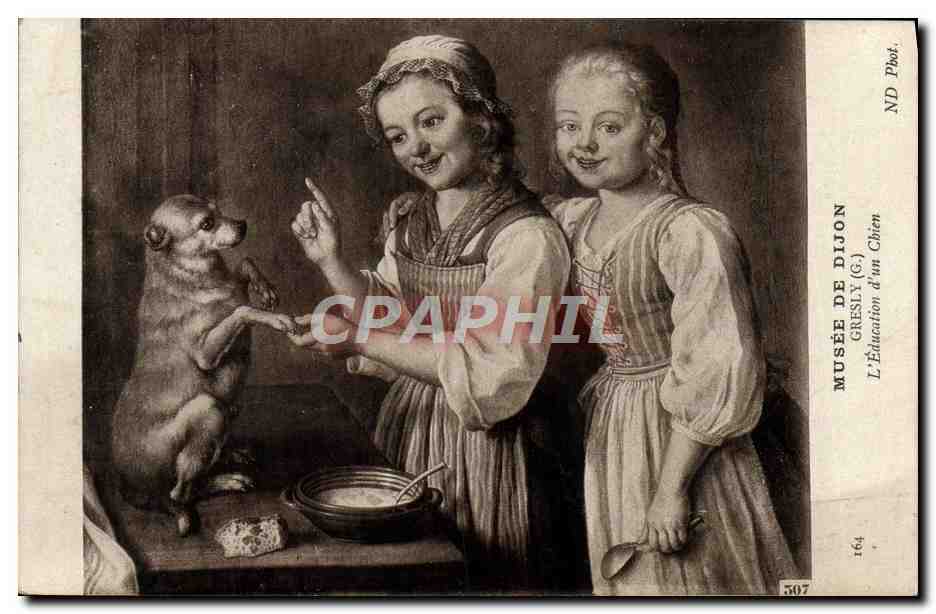 CPA Musee De Dijon Gresly L'education d'un chien