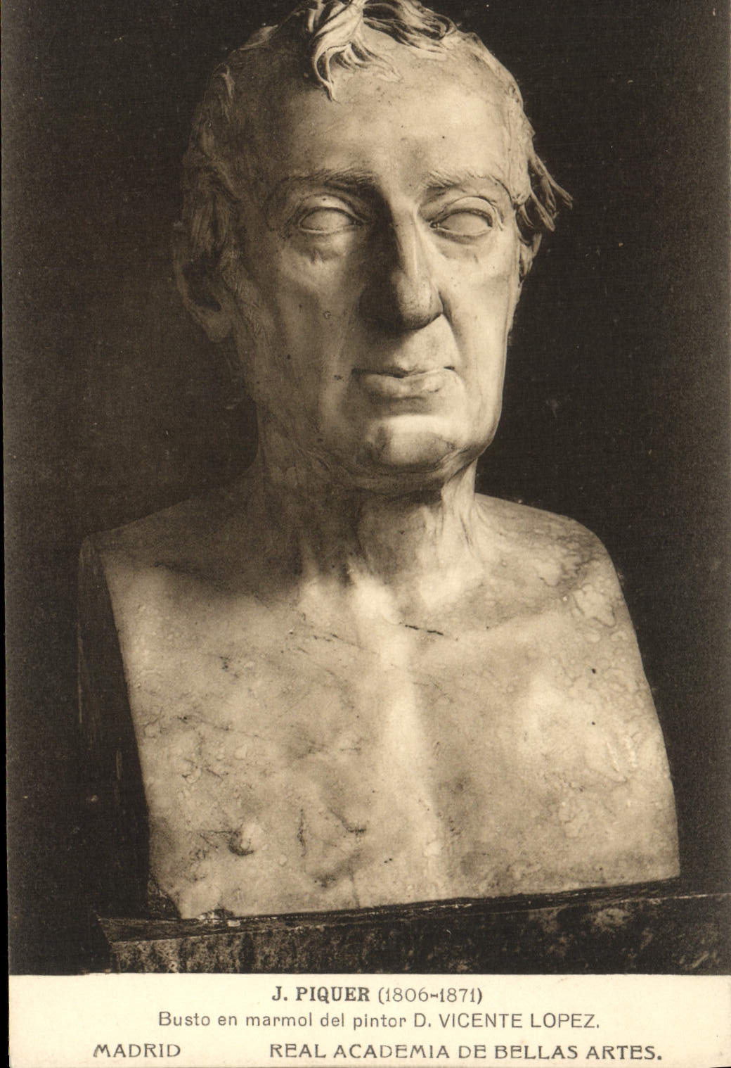Bust of J. Piquer (1806-1871) — work of D. Vicente López — Académie des Beaux-Arts de Madrid