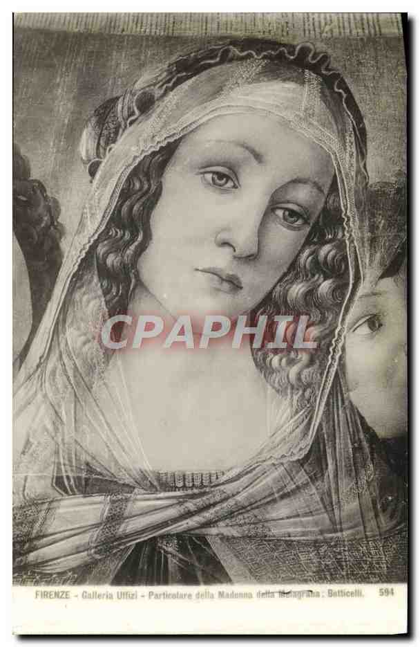 CPA Firenze Galleria Uffizi Particoratare della Madonna Botticelli