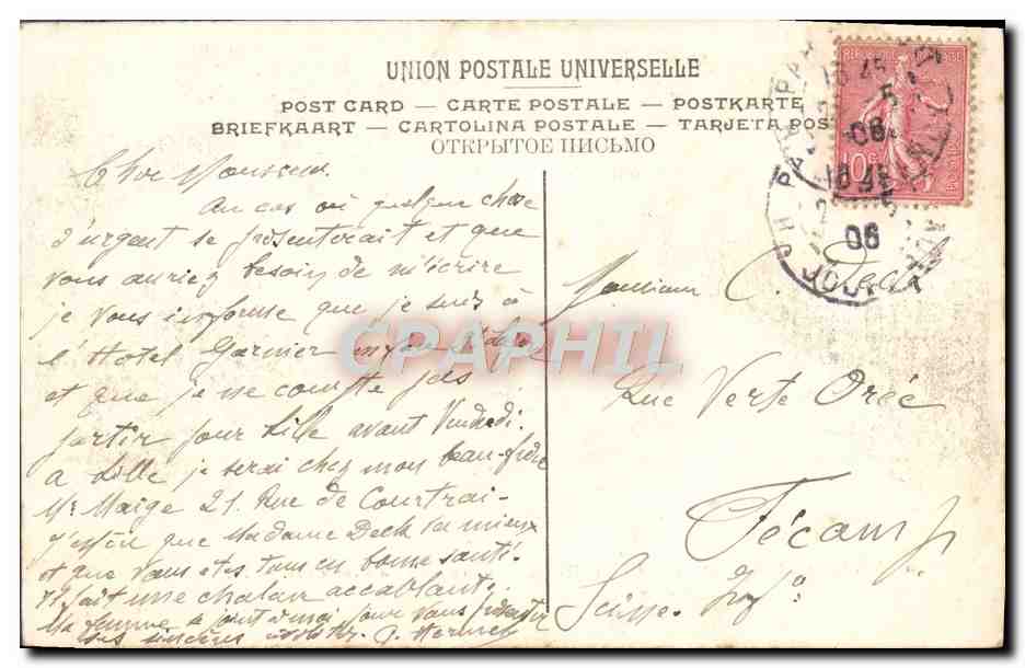 CPA Salon 1906 Hauffbauer Triomphe d'un condottiere — Verso