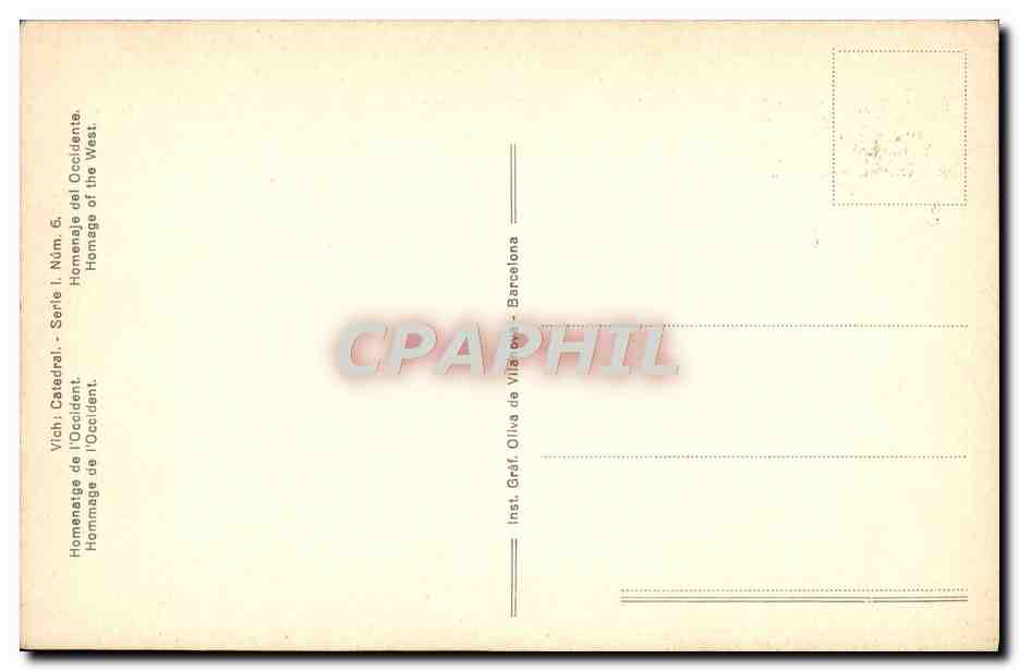 CPA Vich Catedral Hommage de l'occident — Verso