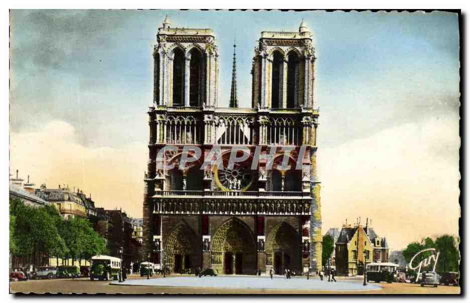 CPM Paris Et Ses Merveilles Facade de la Cathedrale Notre Dame
